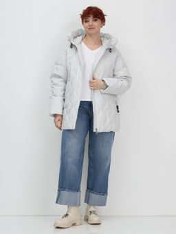 Куртка женская демисезонная с капюшоном серого цвета 1140Sr - Mtforce фото 16