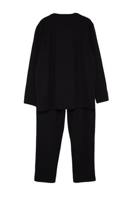 TRENDYOL MAN Siyah Regular Fit Waffle Orme Buyuk Beden Pijama Tak?m? TMNAW24AI00001 - Trendyolmilla фото 8