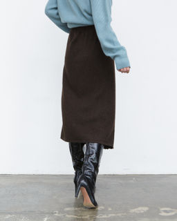 Юбка из пуха яка 07066 темно-коричневая