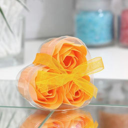 Мыльные розы, оранжевые, набор 3 шт.