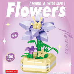 Конструктор "Цветок" (100 дет.) в коробке