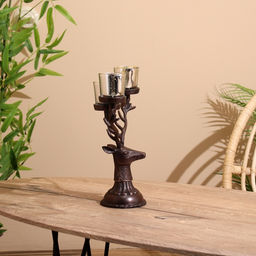 Подсвечник на 4 свечи «Олень», 26×13×30 см, алюминий