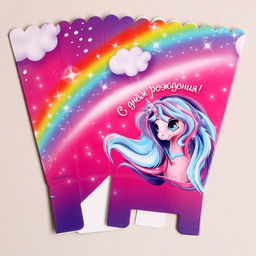 Цена за 6 шт. Снек-бокс С днём рождения. Единорожка - Страна карнавалия фото 4