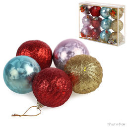Елочные шары 12 штук 6 см / B-2623 /уп 66/ - Галеонтрейд фото 5