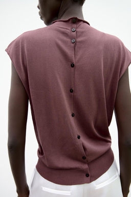SLEEVELESS PLAIN KNIT TOP - Zara фото 5