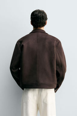 FAUX SUEDE REGULAR FIT JACKET - Zara фото 3