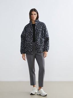 Leopar Desenli Oversize Kad?n Pel?? H?rka