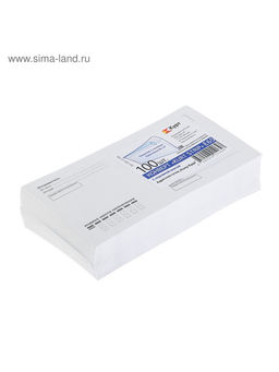 Цена за 100 шт. Конверт почтовый E65 110×220 мм, поле «Кому-куда», без окна, отрывная лента, внутренняя запечатка, 80 г/м²