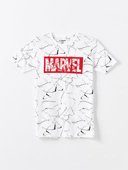 Bisiklet Yaka Marvel Bask?l? Erkek ?ocuk Pijama ?st