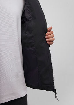 Kapusonlu Siyah Sisme Mont - Mavi фото 5