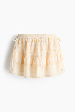 Minifalda de algod?n con bordado ingl?s