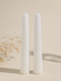 Набор свечей, 3.5х23 см, 2 шт "Башня" белый 4х9,5х25 см