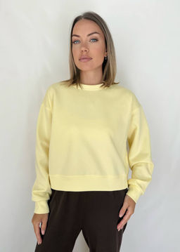 K12906 Свитшот OVER SIZE (хлопок) СВ_ЖЕЛТЫЙ