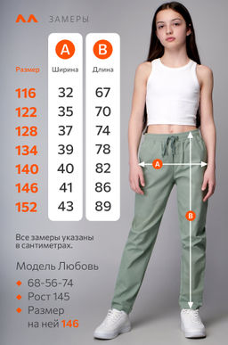Льняные брюки для девочки Happyfox