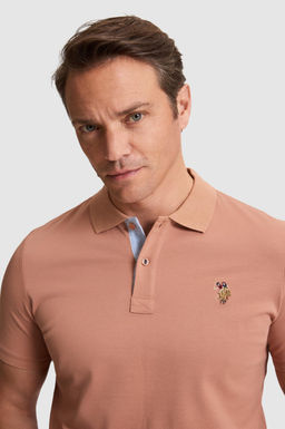 Erkek Pudra Regular Fit Polo Yaka Basic Ti__rt