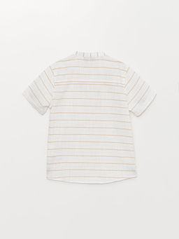 Hakim Yaka ?izgili K?sa Kollu Erkek ?ocuk G?mlek - Waikiki фото 2