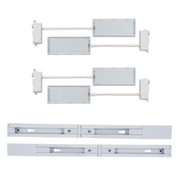 ULB-P37-12W/SPFR/K WHITE 3М SET42 Светильник-прожектор светодиодный трековый, в составе набора из 4штук, с шинопроводом 2шт*50см. Сетевой шнур 3м. Спектр для фотосинтеза. Корпус белый. ТМ Uniel