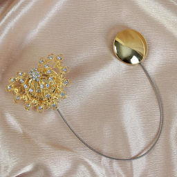 Подхват для штор Хвост павлина со стразами, 7 5,5 см, цвет золотой - Арт узор фото 4