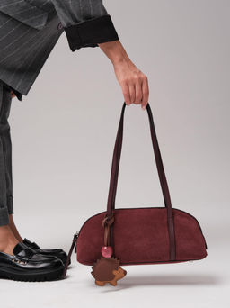 Замшевая сумка Ezhik DBR 31225 зимняя вишня  фото 6