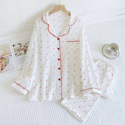 K12275 Костюм домашний: рубашка и брюки (муслин) БЕЛЫЙ_11