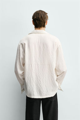 CAMISA FLUIDA RELAXED FIT ESTRUCTURA / Blanco - Zara фото 3