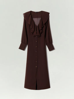 Шифоновое платье в цвете трюфеля - Emka фото 4