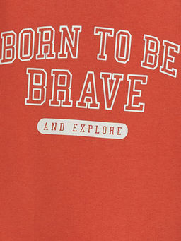 Bisiklet Yaka Bask?l? Erkek ?ocuk Sweatshirt