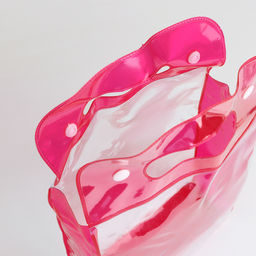 Косметичка на кнопках для бассейна, с ручками, прозрачная/малиновая