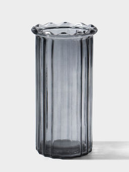 Ваза стекло настольная "Кейли" 19х9,5 см, серый