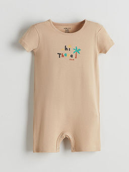 Bisiklet Yaka Bask?l? Erkek Bebek Tulum