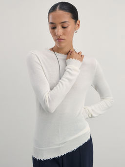 Джемпер с необработанным краем из шерсти / Zarina