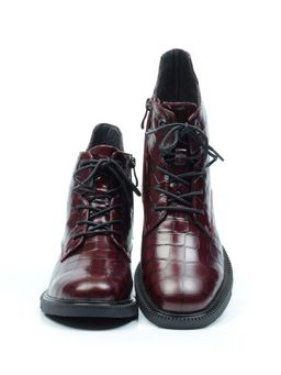 01-CXR130-2P BLACK/WINE Ботинки демисезонные женские (натуральная кожа, байка) - No name фото 16