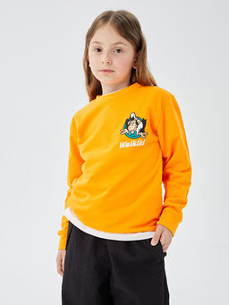 Bisiklet Yaka Nostaljik Maymun Bask?l? Uzun Kollu Unisex ?ocuk Sweatshirt - Waikiki фото 2