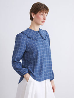 Bebe Yaka Ekose Modal Kar???ml? Kad?n G?mlek