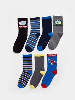 Desenli Erkek ?ocuk Soket ?orap 7li