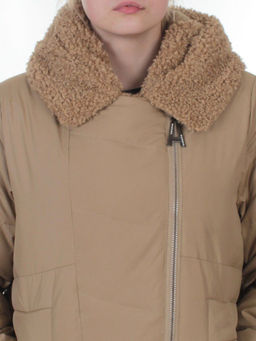 M-8866 DK. BEIGE Куртка зимняя женская (150 гр. холлофайбер)