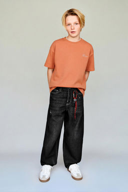 CAMISETA HEAVY WEIGHT TEXTO / Naranja - Zara фото 5