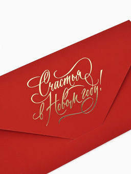 Цена за 2 шт. Конверт для денег подарочный «Счастья в Новом году», софт тач, тиснение, 19×9 см