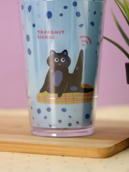 Тамблер iLikeGift "Yoga cat", blue (450 мл)
