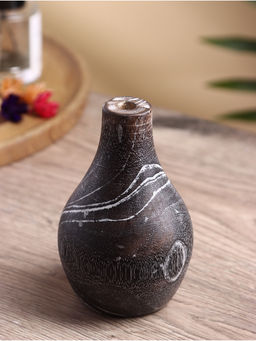 Ваза для сухоцветов «Аделина», 10×10×15 см, дерево джати, тёмно-коричневая