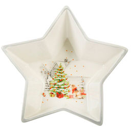 Блюдо доломит, фигурное, 17.5х16.5х6.2 см, звезда, Сказочная зима, Daniks (453376) #НовыйГод