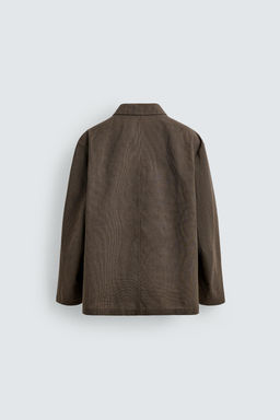 SOBRECAMISA RELAXED FIT TRAJE PATA DE GALLO / Marr?n - Zara фото 8