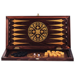 Нарды средние венге, рисунок золото "Круговой орнамент" (480*240*40)