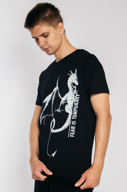 Мужская хлопковая футболка с принтом дракон Lets Go