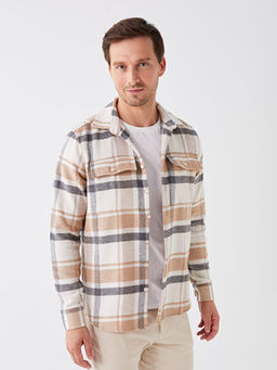 Regular Fit Uzun Kollu Ekose Gabardin Erkek G?mlek