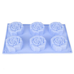 Форма силиконовая для выпечки 6 ячеек Роза 7*7*3,5см/ 28,5*17*4см.(4вида) (силикон) (без упаовки) - Nouvelle фото 2