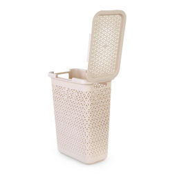Корзина д/белья "Элемент" 30л узкая (бежевый) М9084
