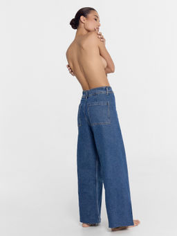 Брюки женские джинсовые wide leg синие голубой 2024-DTW905-1 - Mark formelle фото 3