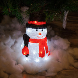 ULD-M1827-030/STA WHITE IP20 SNOWMAN-3 Фигура светодиодная Снеговик-3, 18*28см, 30 светодиодов. Белый свет. Провод прозрачный. TM Uniel - Volpe фото 3