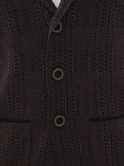 Кардиган мужской GREG G136-KF-клетка (корич. 525/345)  фото 2